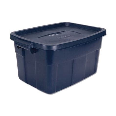 rubbermaid dark indigo metallic roughneck storage box rmrt140008|Rubbermaid RMRT140008 Roughneck Storage Box, 15 7/8w X .